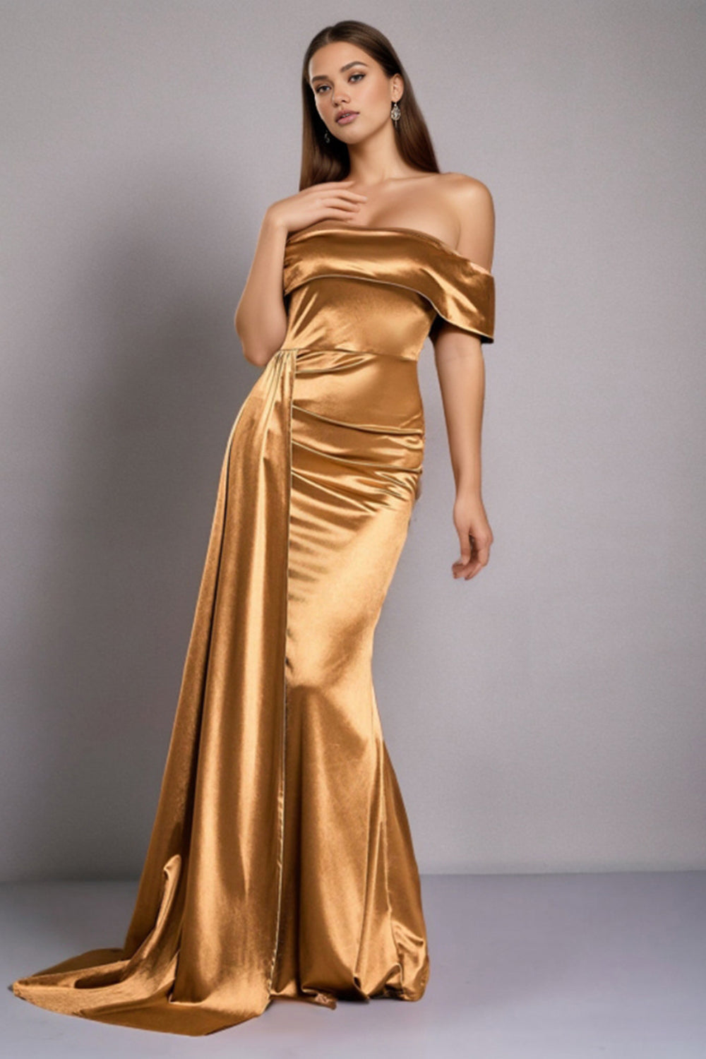 LUNEÁ | Amalia Off-Shoulder Silk Dress