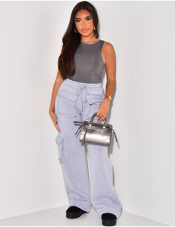 Fleece Jogging Pants with Cargo Pockets