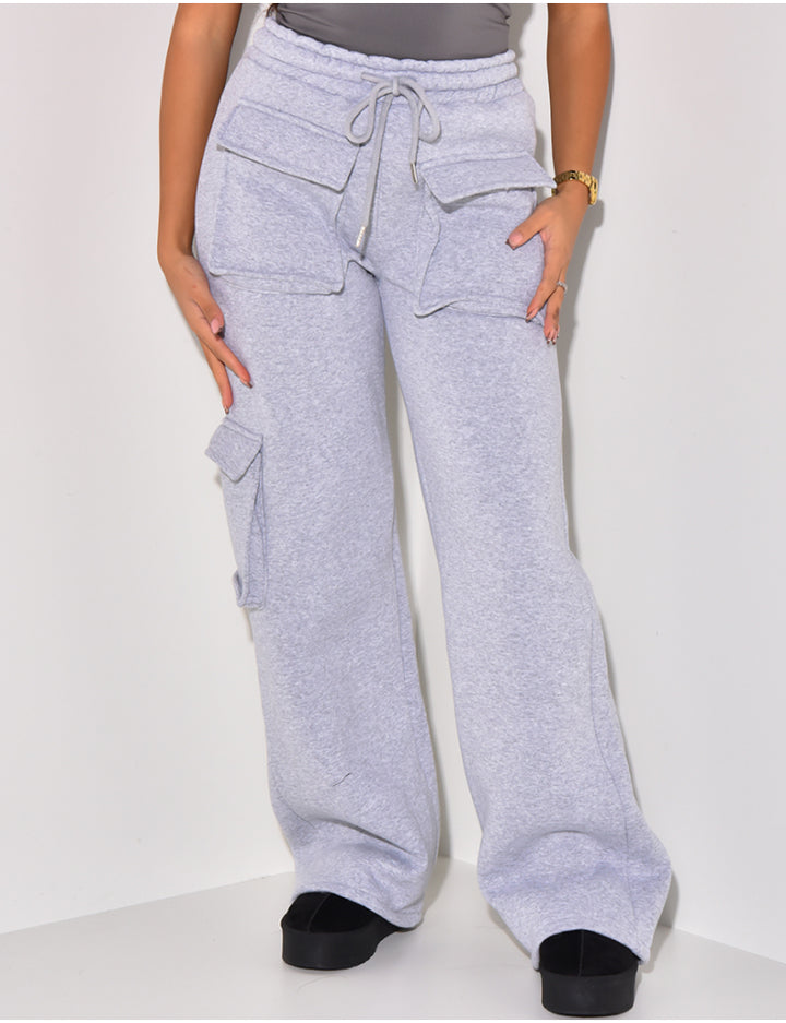 Fleece Jogging Pants with Cargo Pockets