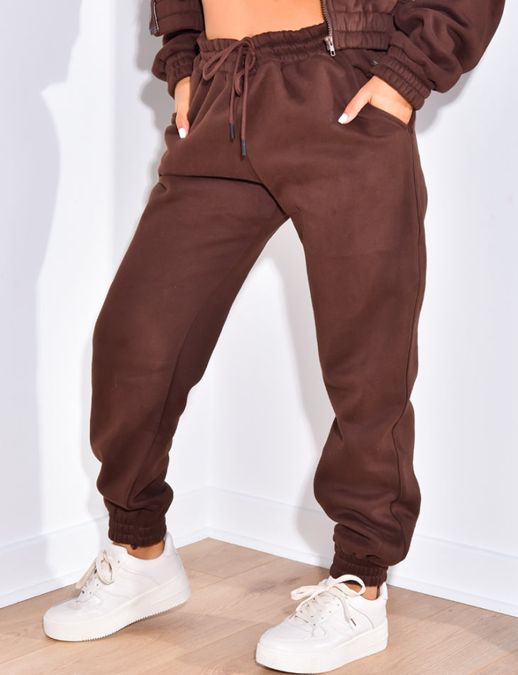 Brown Fleece Jogging Pants