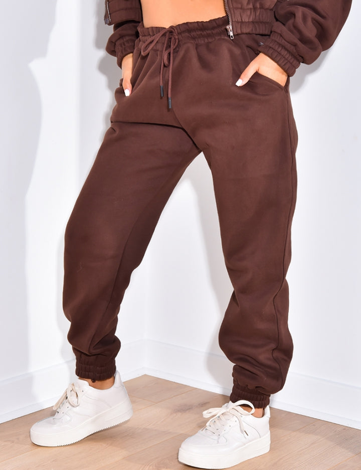 Brown Fleece Jogging Pants