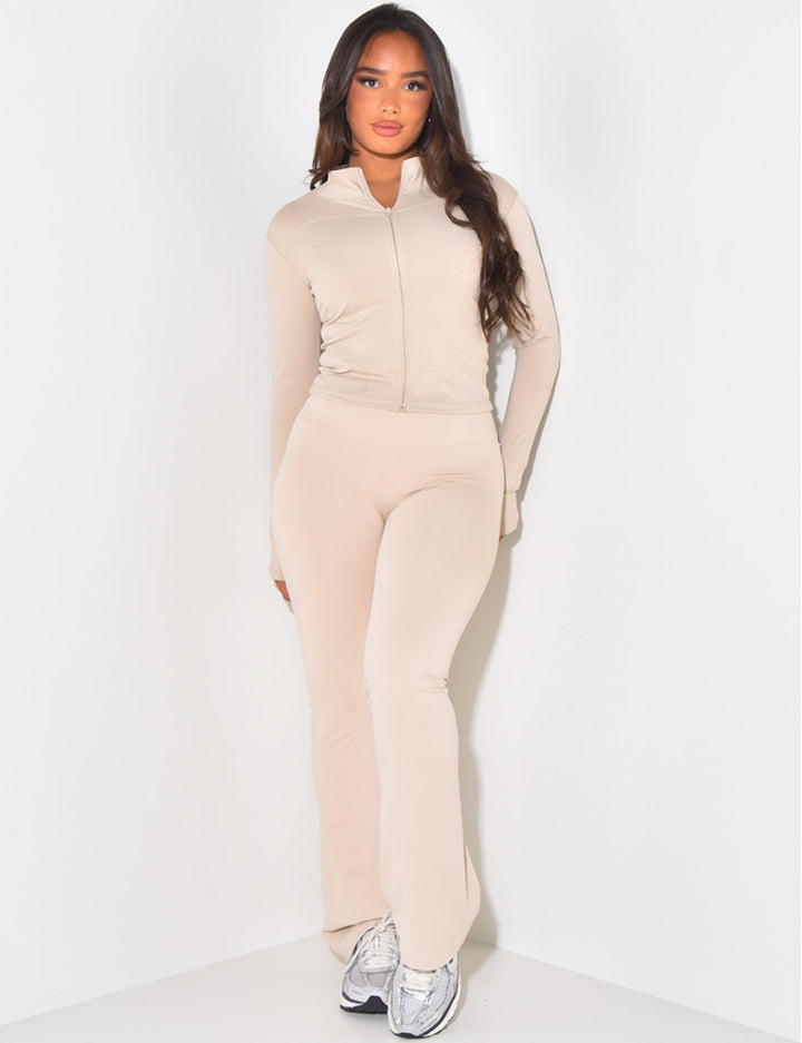 High-Waisted Flared Sports Pants