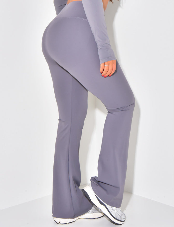 High-Waisted Flared Sports Pants