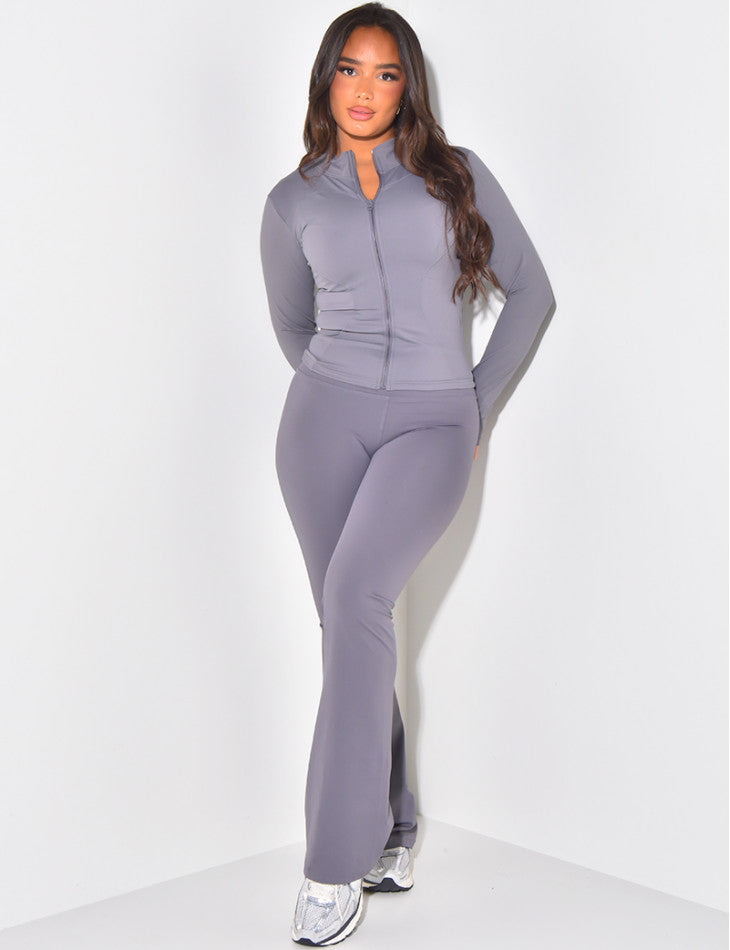 High-Waisted Flared Sports Pants