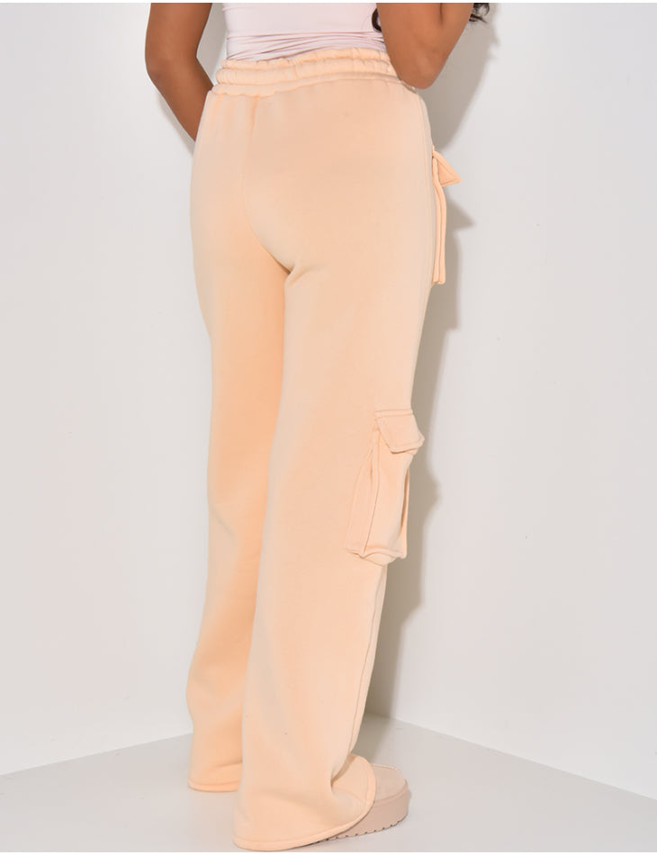 Fleece Jogging Pants with Cargo Pockets