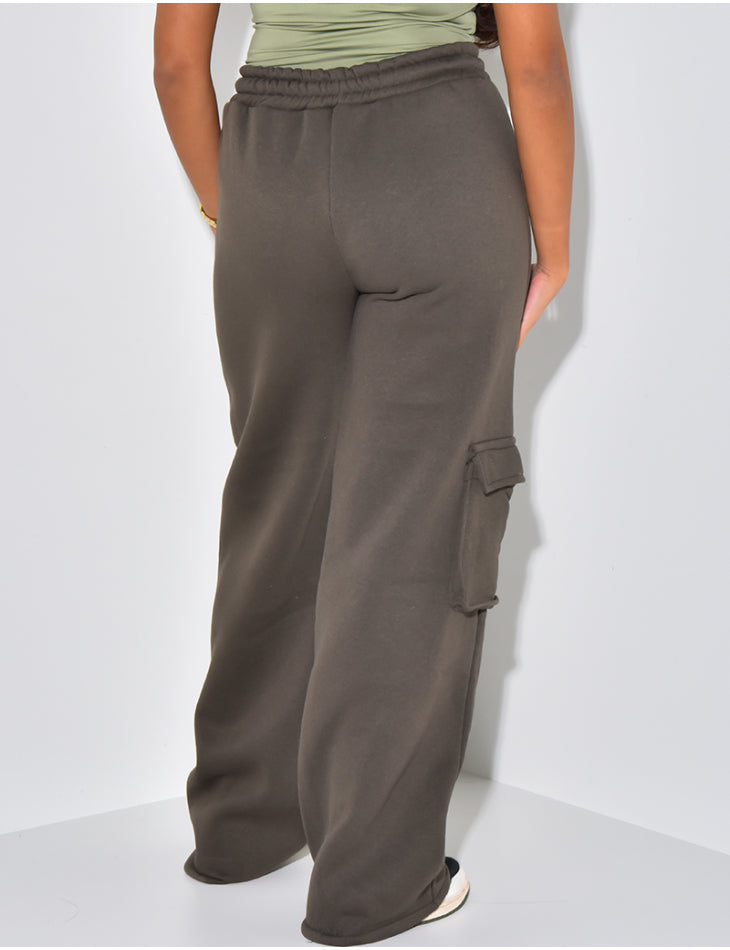 Fleece Jogging Pants with Cargo Pockets
