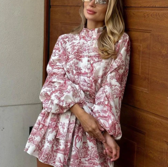 LUNEÁ | Puff Sleeve Autumn Dress