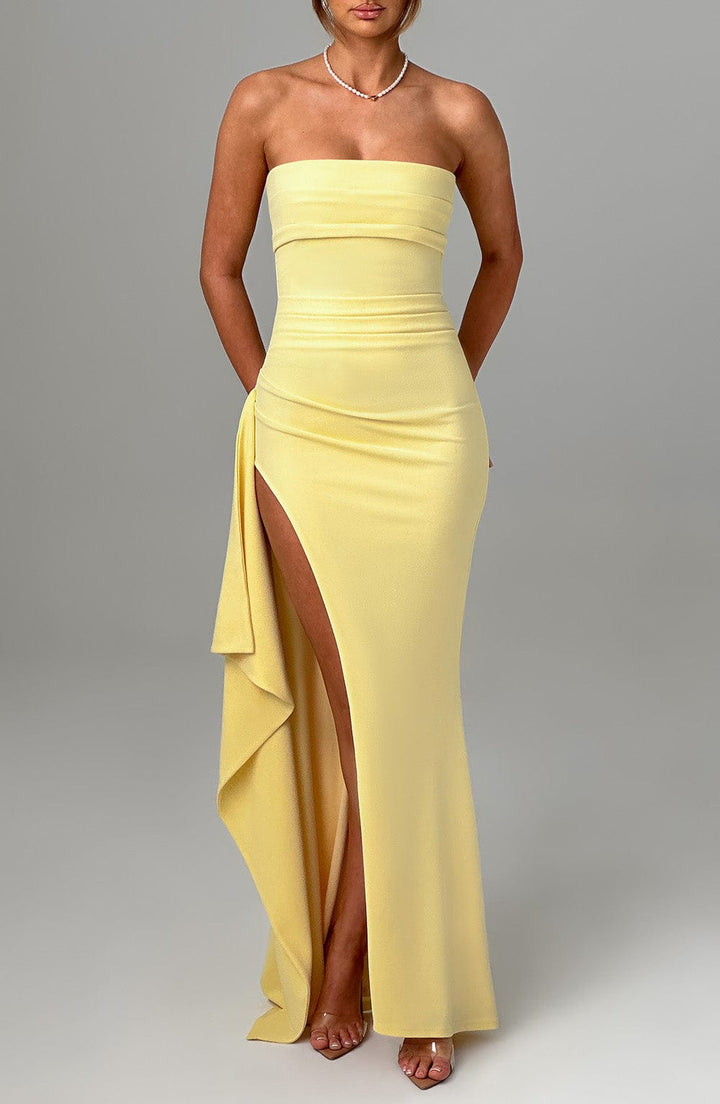LUNEÁ | Elegant Lemon Maxi Dress