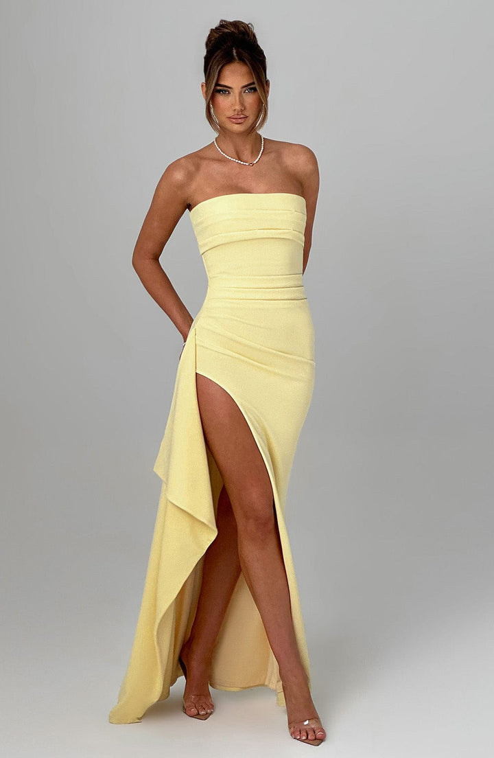 LUNEÁ | Elegant Lemon Maxi Dress